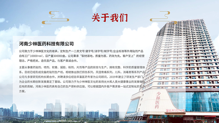 河南少林医药科技有限公司简介 河南少林医药科技有限公司简介